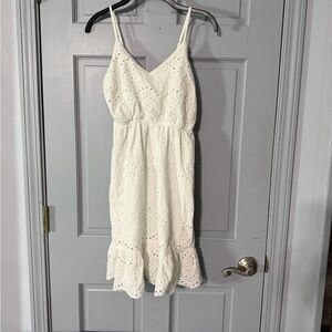 Japna White Eyelet Midi Dress